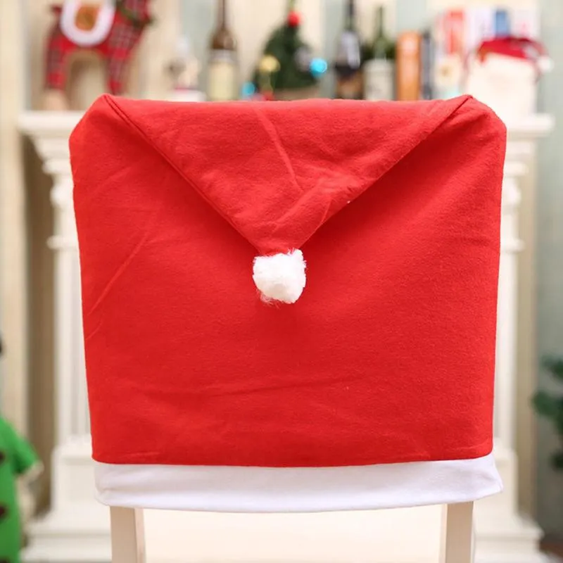 Chair Covers Christmas 19.7inch X 23.6inch Dining Slipcovers Santaclaus Party Decoration Hat Waterproof Slipcover #t2p