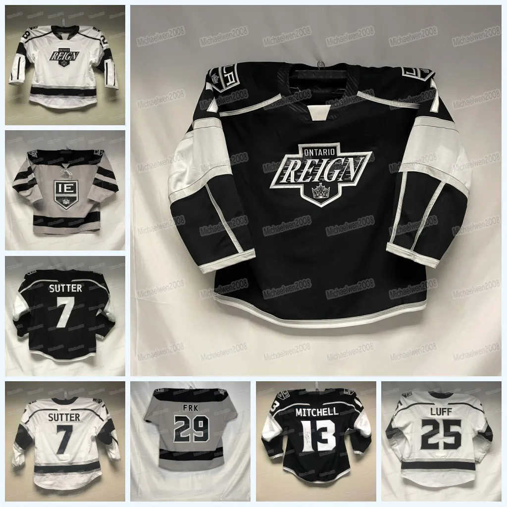 Camiseta de hockey Ontario Reign AHL T.J. Tynan Martin Frk Tyler Madden Vladimir Tkachev Sean Durzi Gabriel Vilardi Samuel Fagemo Brayden Burke Aidan Dudas