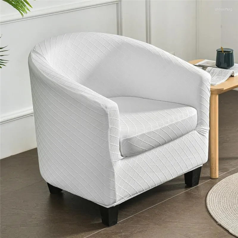 Fundas para sillas, funda elástica semicircular para sillón, sofá individual Jacquard liso con cojín de asiento, Protector elástico todo incluido