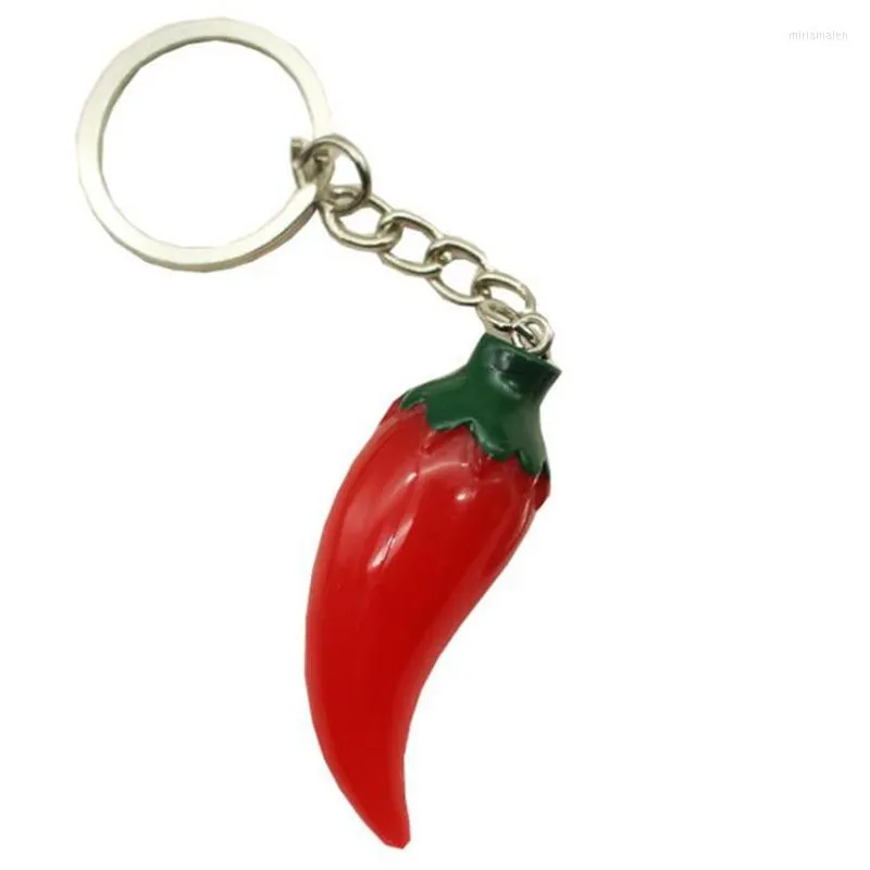 Keychains Simulation Vegetable Resin Red Chili Kelechain Fruit Radish Femme charmante fille Corn Key Anneau pour les femmes Jujube Chains bijoux