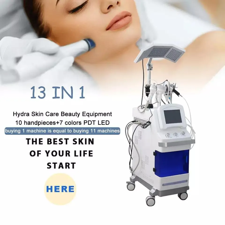 OEM 13 in 1 Pore Clean hydro microdermabrasion beauty Facial dermabrasion Hydra water peel RF hidro oxygen jet peel Machine