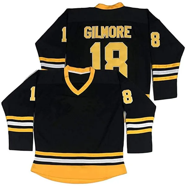 Top Stitched Men Retro 18 Happy Gilmore Boston Hockey Jerseys Black