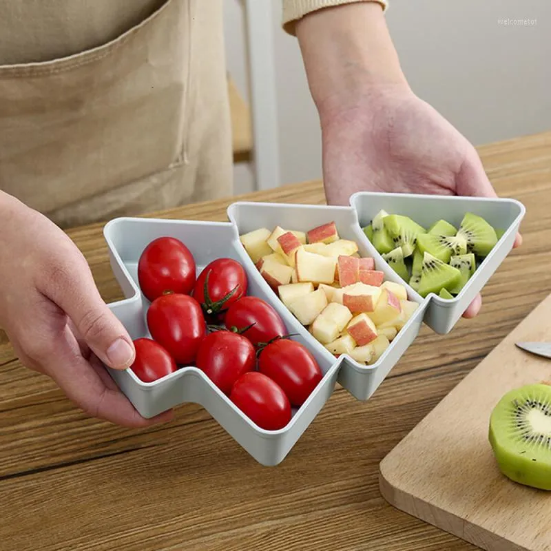 Piatti per la casa in plastica a forma di albero noci frutta spuntino natalizio piatti da portata vassoio accessori da cucina Cocina