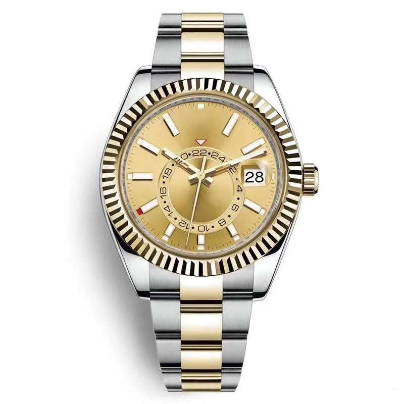 2023 Мужские роскошные механические часы для отдыха Fashion Three Pin Digital Circle Многофункциональный календарный календарь светящиеся стальные часы