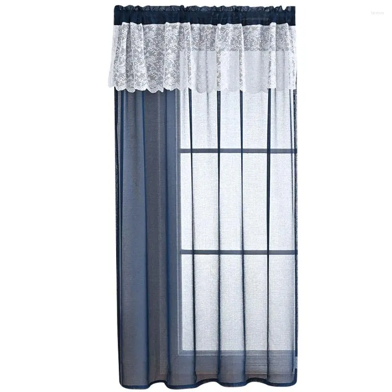 Rideau Fenêtre Sheer Drapé Voile Rideaux Lumière Poche Tringle Rideaux Filtrant Chambre Porte Balcon Ferme Dentelle Tulle Semi