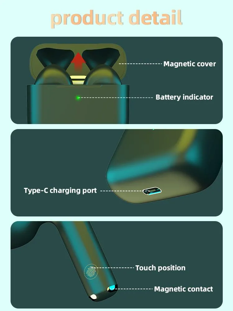 Casque Bluetooth TWS Charge sans fil écouteurs écouteurs fenêtre magique écouteurs tactiles intelligents type C Port de charge XY-9