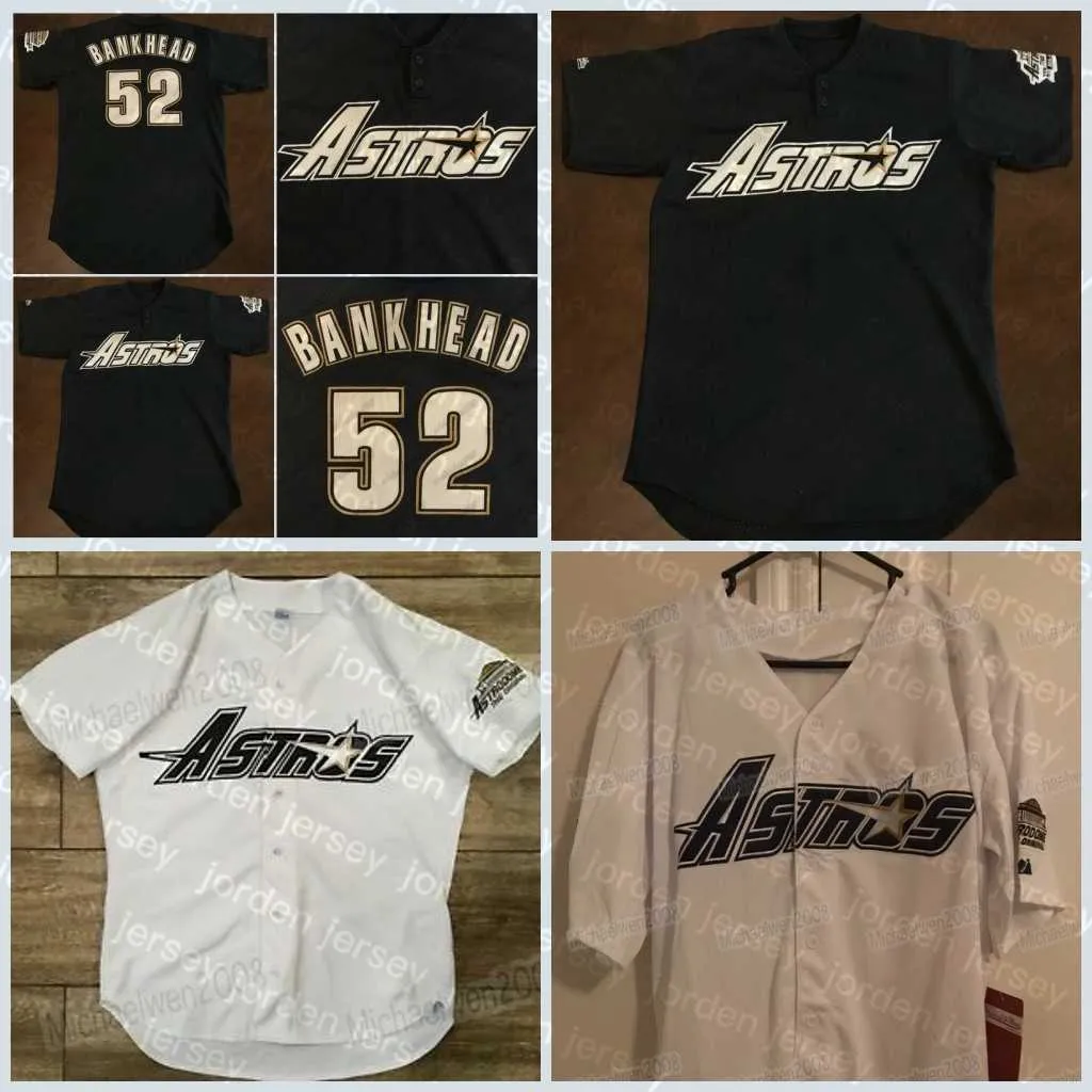 Camisas de beisebol NOVAS roupas de beisebol universitário Scott Bankhead Raro vintage 1996 Astros retrocesso jersey 100% ponto personalizado masculino feminino jovem de alta qualidade