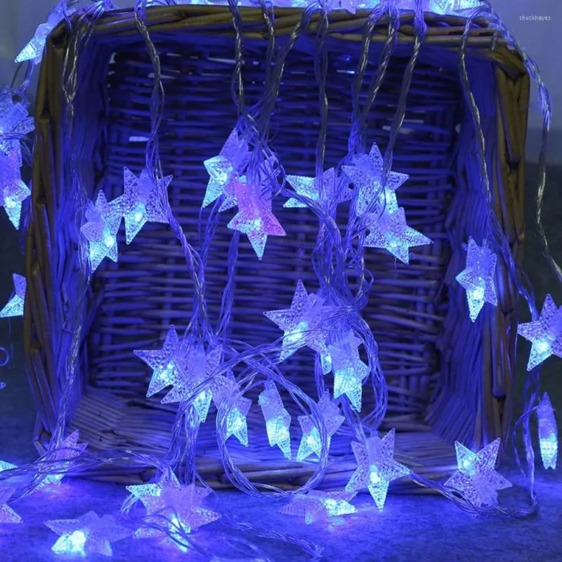 Cuerdas 2m 10leds Star Light String Twinkle Garlands Lámpara alimentada por batería Año de vacaciones Decoraciones navideñas para el hogar Luces de hadas