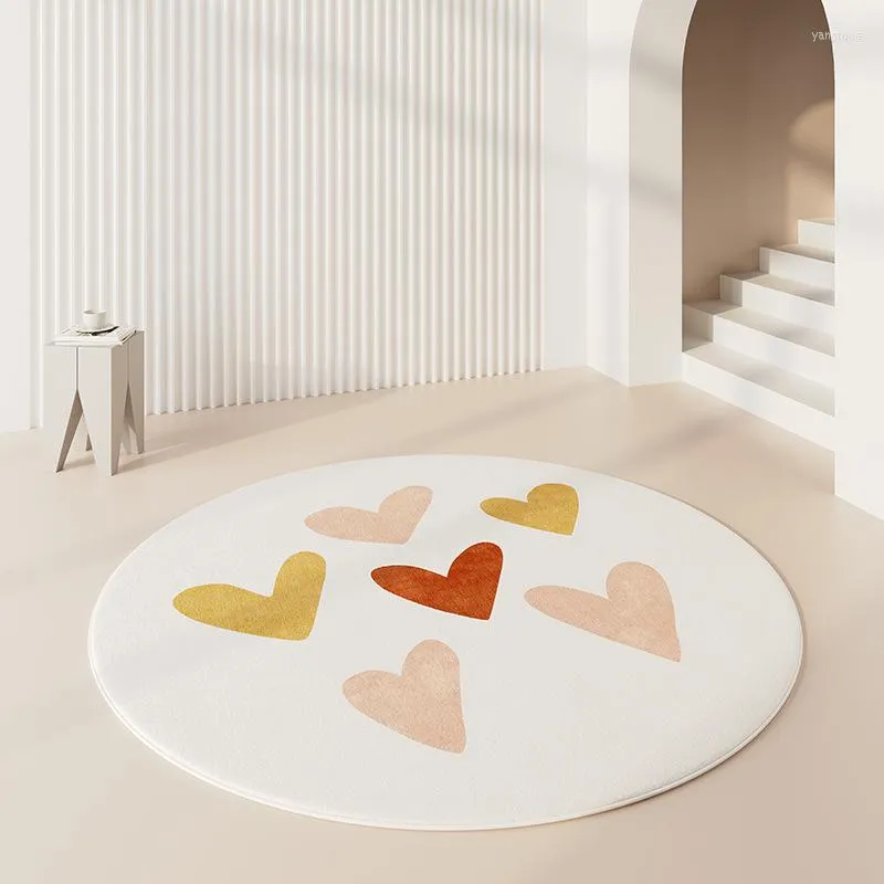 Carpets Simple Japanese Round Carpet Living Room Sofa Coffee Table Mat Bedroom Girl Decoration Cloakroom Dresser Floor Anti Slip Rug