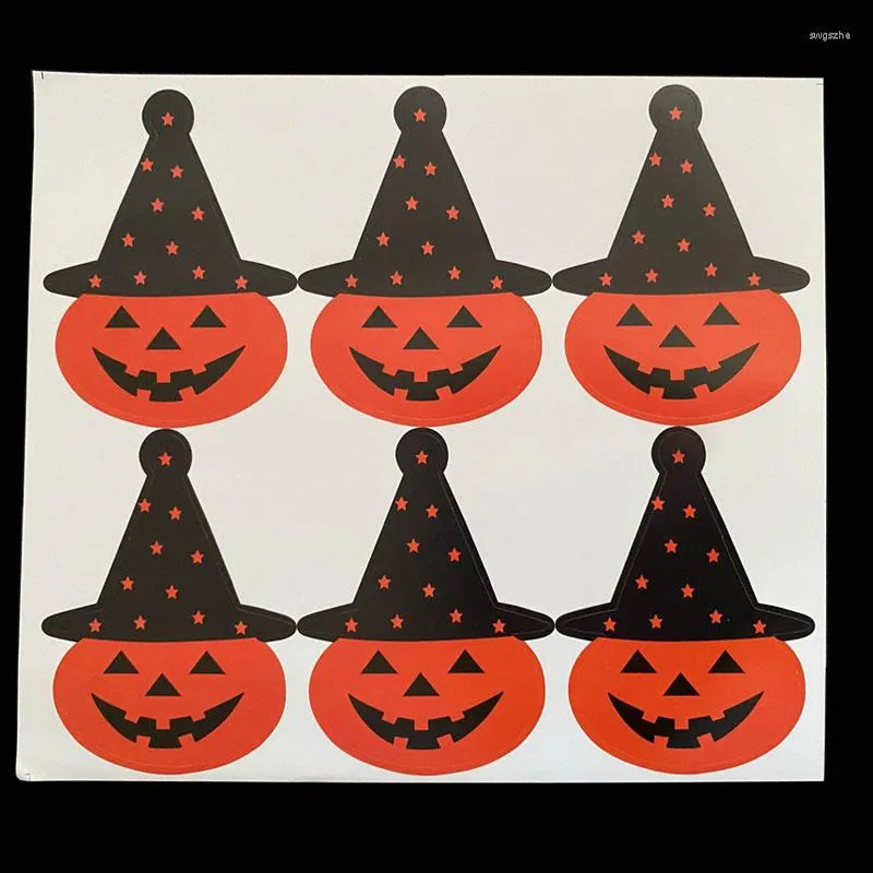 Gift Wrap 120-180pcs Pumpkin Ghost Stickers Halloween tätningsetiketter Papper Klistermärke Candy Lollipop Pudding Packaging Etikett