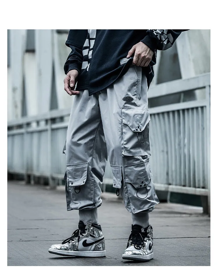 Mens Pants HOUZHOU Black Cargo Joggers Hip Hop Techwear Mens Pants HOUZHOU Black Cargo Joggers Hip Hop Techwear
