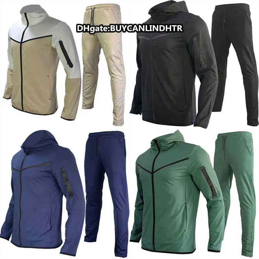 2022 Projektant Thin Mens Sportswear Tech Pole Polarne Pants Tracksuit Sport Fant Tracksuits LUSE One Zip Men Camuflage Mans Asian Szie Juyn