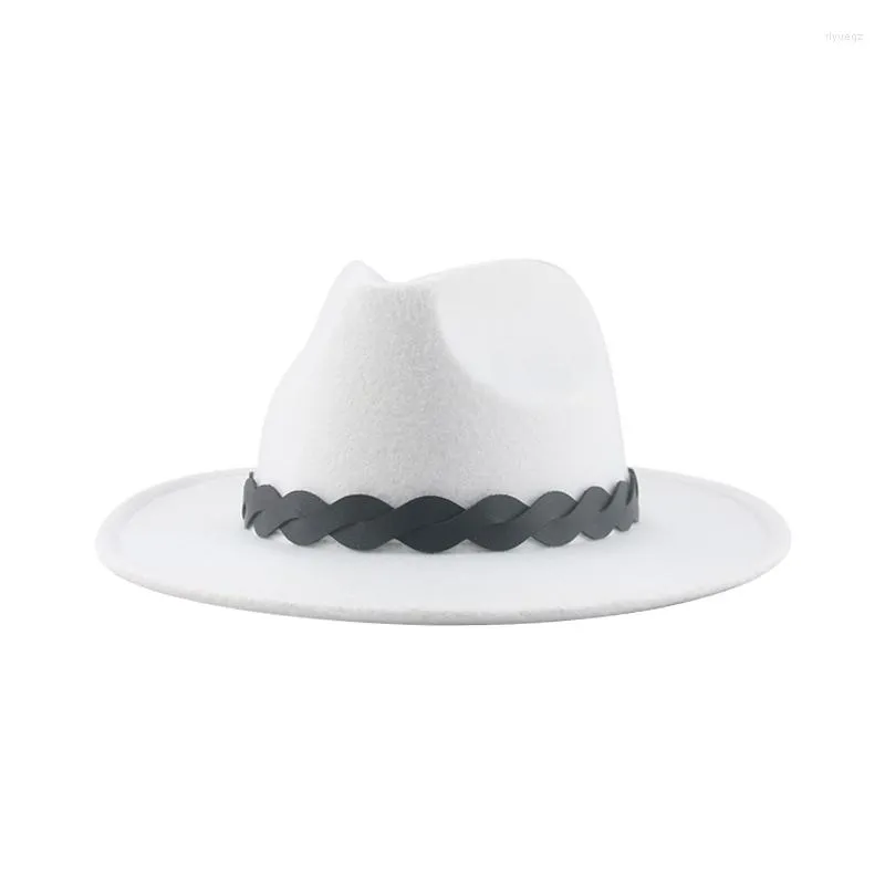 Bérets chapeau chapeaux pour femmes hommes Fedora Panama solide ceinture décontracté formel mariage décorer Jazz danseur Sombreros De Mujer