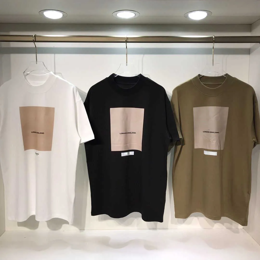 22ss メンズ tシャツ Burb デザイナートレーナー半袖 Tシャツ男性女性カジュアルプルオーバースポーツ Tシャツ Tb プリントカーキ Tシャツ 4xl 5xl