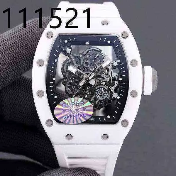 In stock Business Leisure RM055 Automatic Mechanical r Watch All Ceramic Shell Tape Mens