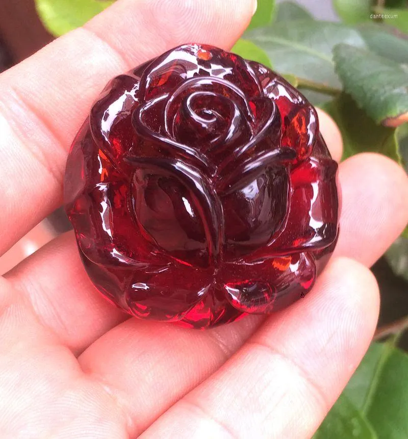 Colares pendentes Certificado Natural mexicano âmbar cera de cera Blood Flower 28 43mm