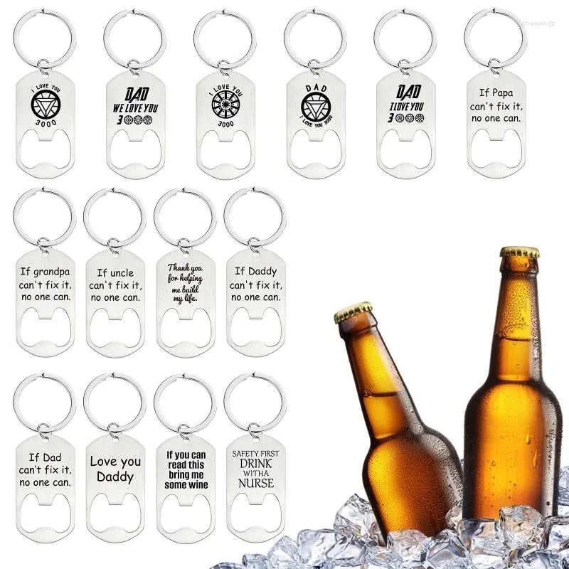 Keychains Creative KeyChain Idea Beer Opener Key Rings Personlig faderdag Lätt att använda hållbar Housheold -gåva för barkök