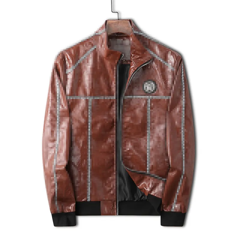 2022 Мужские кожаные куртки дизайнерская зимняя куртка мода тиснений