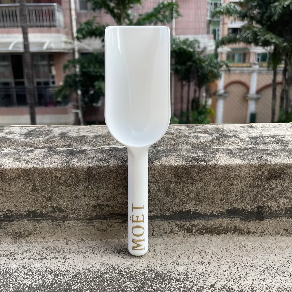 Ustensiles de cuisine en plastique petite cuillère à glace cuillère blanche pour pelle à glaçons moet chandon scoops2123