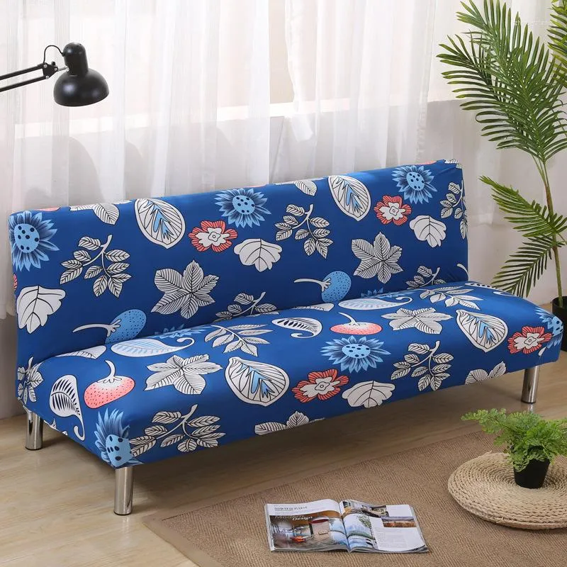 Крышка стула современного синего без подлокотового дивана Многофункциональная крышка скольжения Большая ткань Эластичная анти-MITE 155-180 см формы