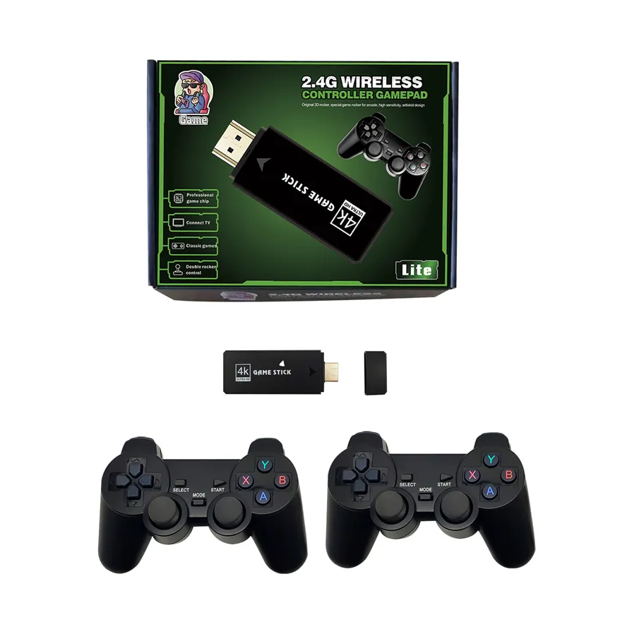 U8 Game Stick Player HD 4K Jogos clássicos integrados de 32 GB M8 Retro Console de videogame Saída HD Plug and Play Controlador sem fio Presente para crianças Crianças