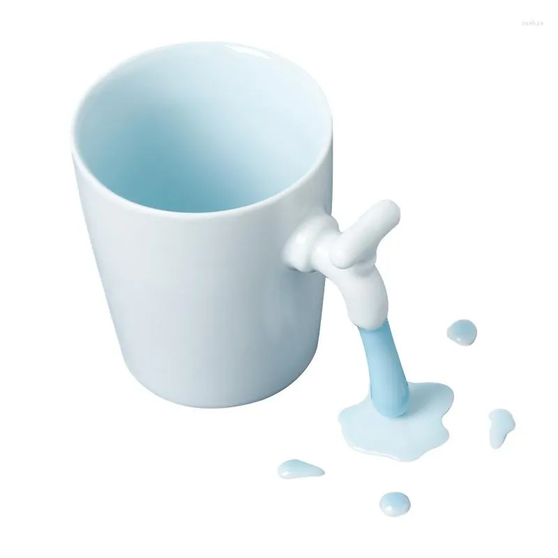 Tazze Rubinetto dell'acqua Ceramica Tazza da caffè Tè al latte Tazze da ufficio Bicchieri Il regalo di compleanno con scatola per gli amici