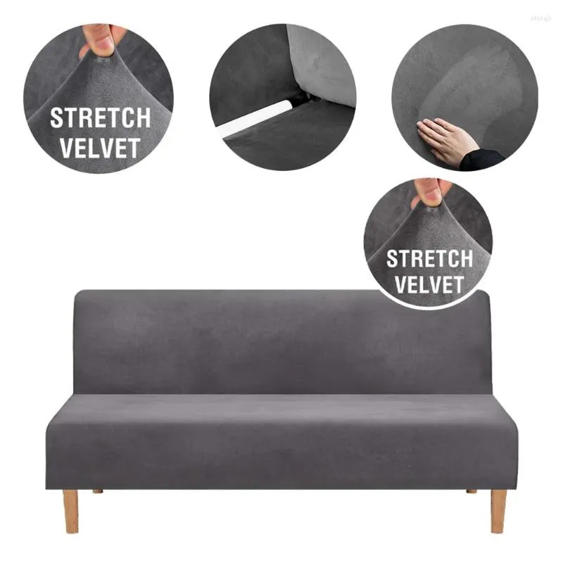 Pokrywa krzesła elastyczna sofa okładka bez ramienia uniwersalna salon nowoczesny slipcover anty -Skid Elastyczne aksamitne meble na kanapę Pełne pokrycie