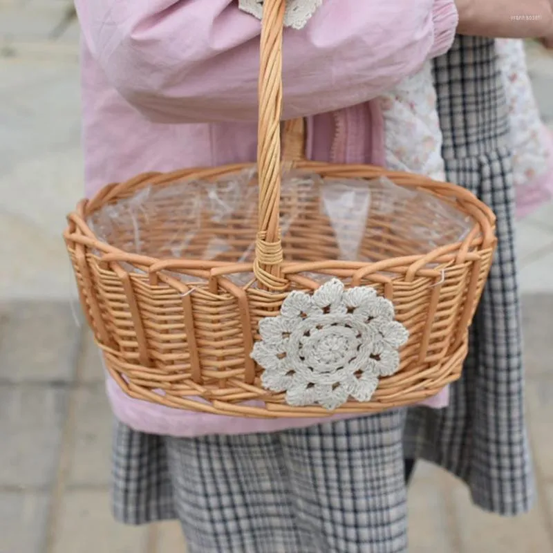 Garrafas de armazenamento Rattan Campo útil de acampamento recipiente de piquenique amplamente aplicado cesto de casamento duradouro para o jardim