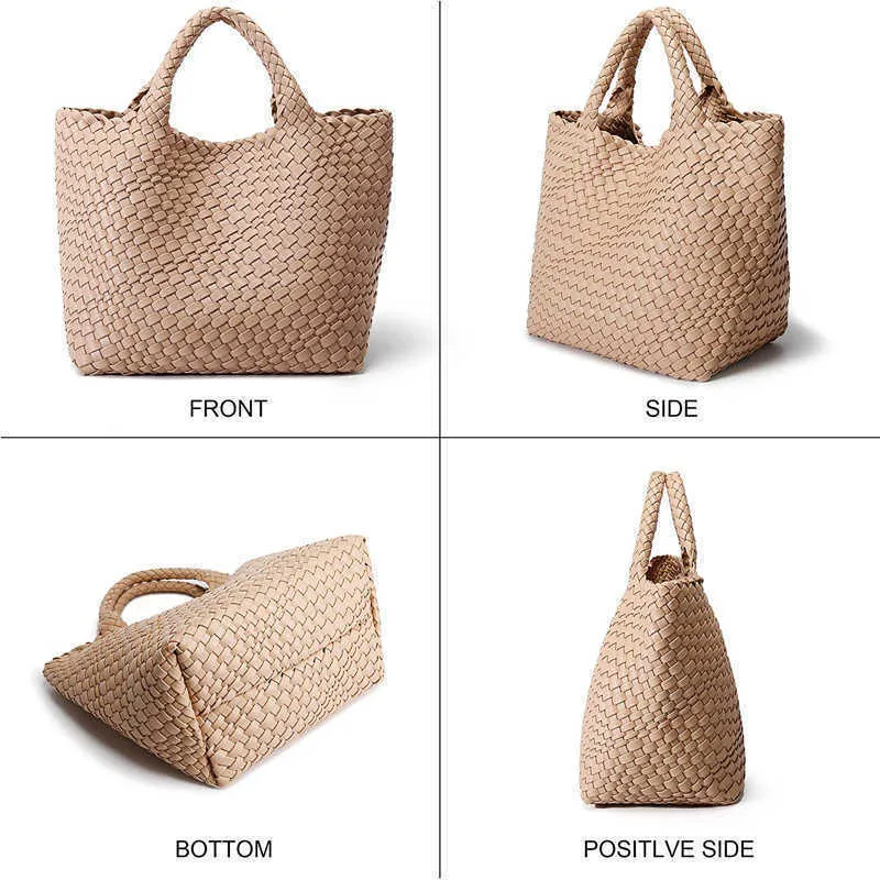 Borsa a tracolla intrecciata a mano per donna in pelle vegana sotto le