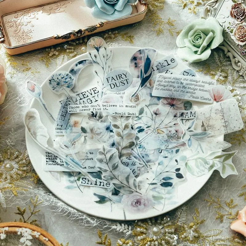 Hediye Sarma Ay Çiçekler Bitkiler Vellum Paper DIY Junk Dergi Planlayıcısı Scrapbooking Kart Yapımı El Sanatları Po Deco