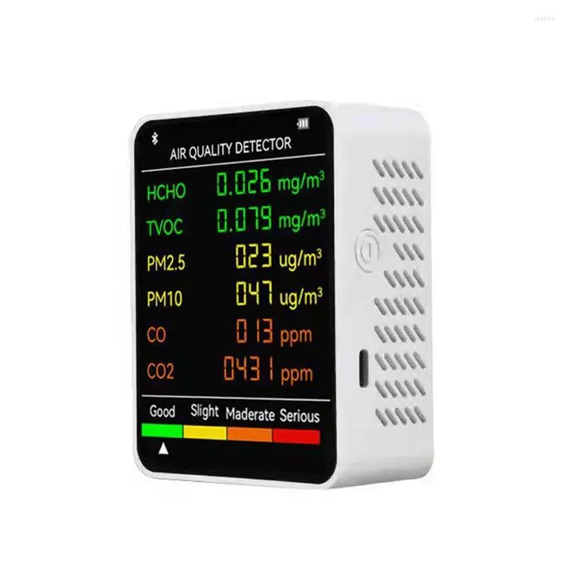 In 1 Air Quality Detector LCD Large Screen CO2 Meter PM2.5 PM10 HCHO TVOC CO Carbon Dioxide Formaldehyde Monitor