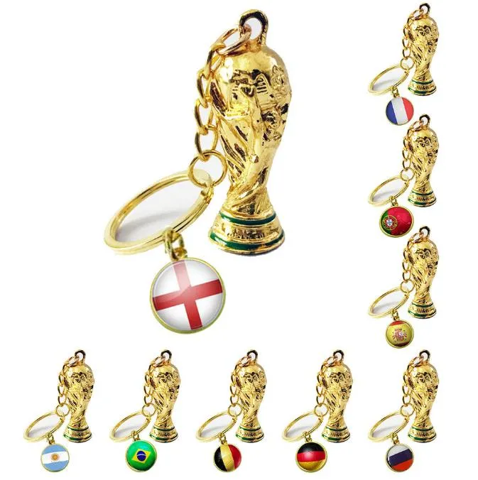 2022 월드컵 축구 국가 깃발 파티 키 체인 펜던트 축구 키 링 액세서리 팬을위한 선물