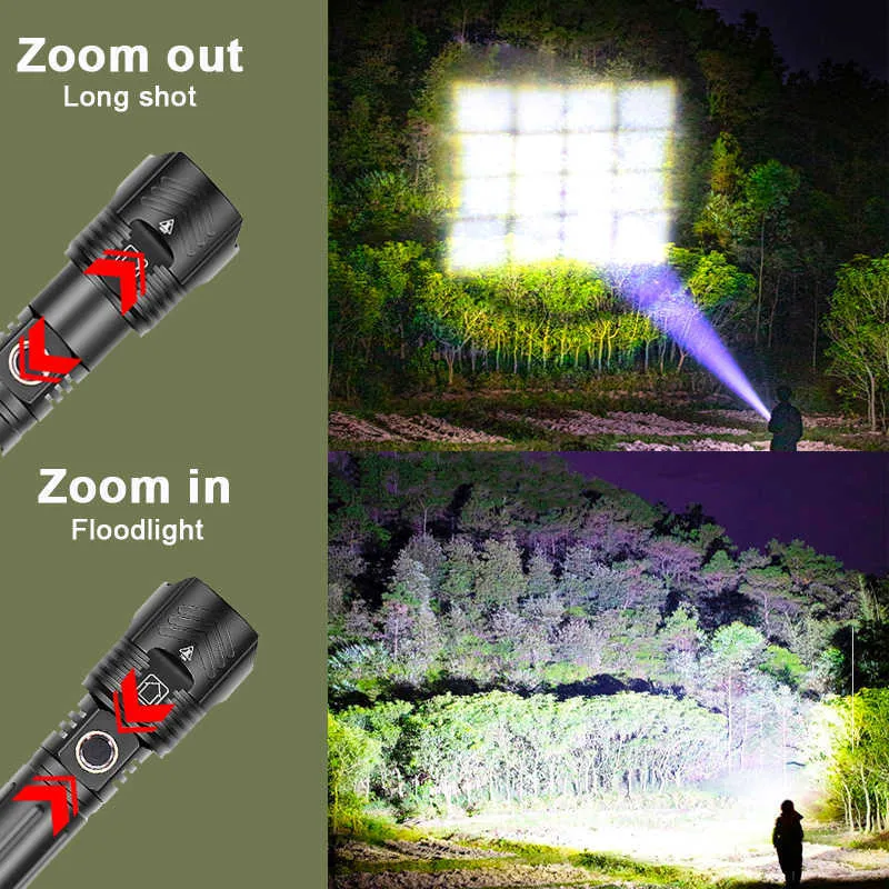 Siuyiu Lampe Torche Rechargeable, Torche Tactique 200000 Lumen Led, COB