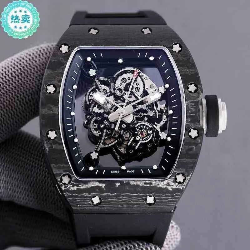 Business Leisure RM055 hela automatisk mekanisk klocka kolfiberfodral Tejp Mens Watch