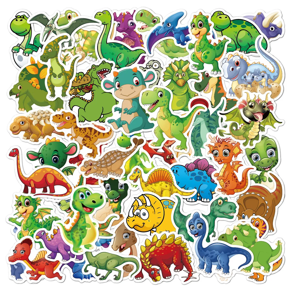 Adesivos de dinossauros de 50pcs