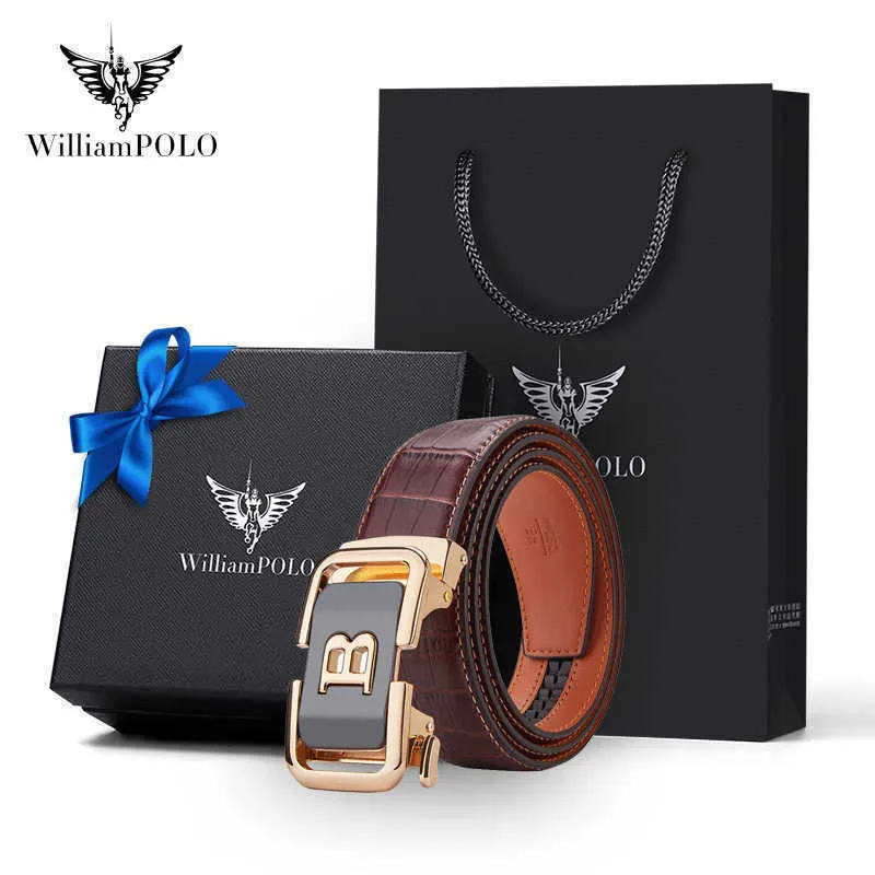 Cinture Paul Leather Uomo High-end Genuine Automatic Buckle Men Business Brand