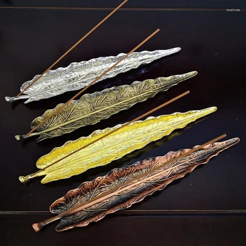 Doftlampor Creative r￶kelse Stickh￥llare Alloy Leaf Snails Line Burner Metal Crafts Sandalwood Coil Home Decoration