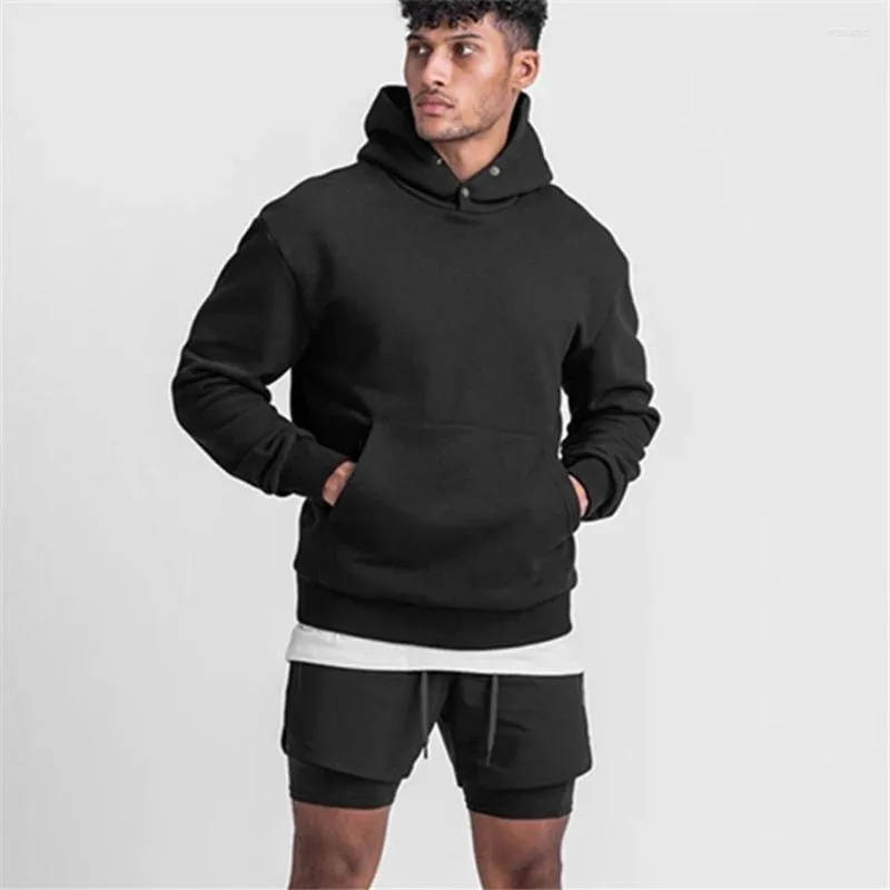 Men's Hoodies Casual Bodybuilding Sweatshirt Men Gyms Fitness Cotton Hooded Jacket Outerwear Male Sportswear Tops Autumn Clothes