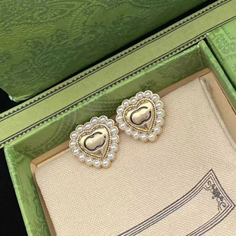 Stud donne designer orecchino di perla gioielli di lusso forma di amore orecchio moda donna designer di marca cerchi s orecchini a cerchio in oro 2022