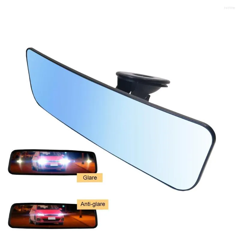 Acessórios de interiores Anti-Glare Curved Revesting View Mirror Universal Auto Caminhão de carro Retagem 360 Ajuste a sucção de grande angular azul