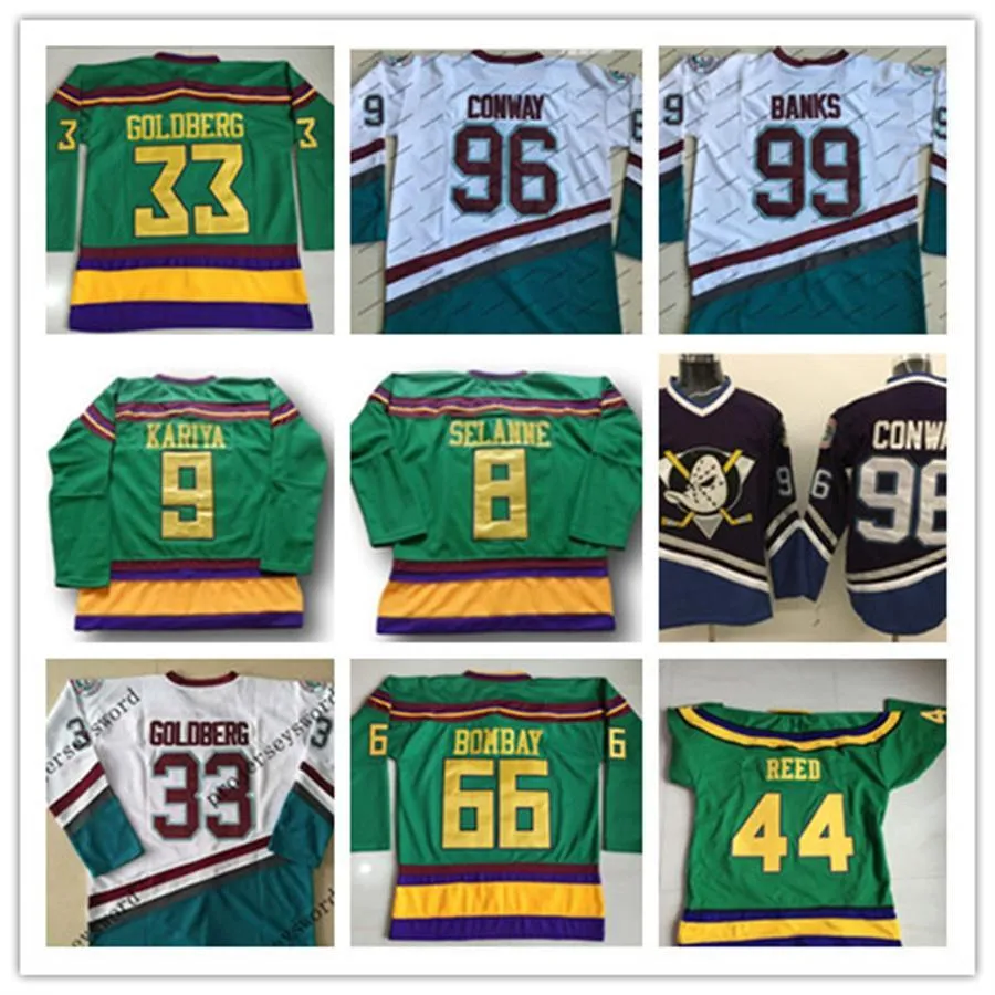 hockey 2022 nuovo 44 Fulton Reed Jersey 1996-06 Mighty Movie Jersey Mens 100% cucita maglie da hockey verde S-3XL