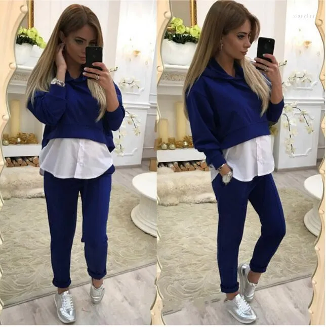 Women's Tracksuits 2 Piece Set Tracksuit Spring Women Copped Hoodies Sweatshirt Casual Pullovers Tops Fashion Sweat Pant Female Track Suit