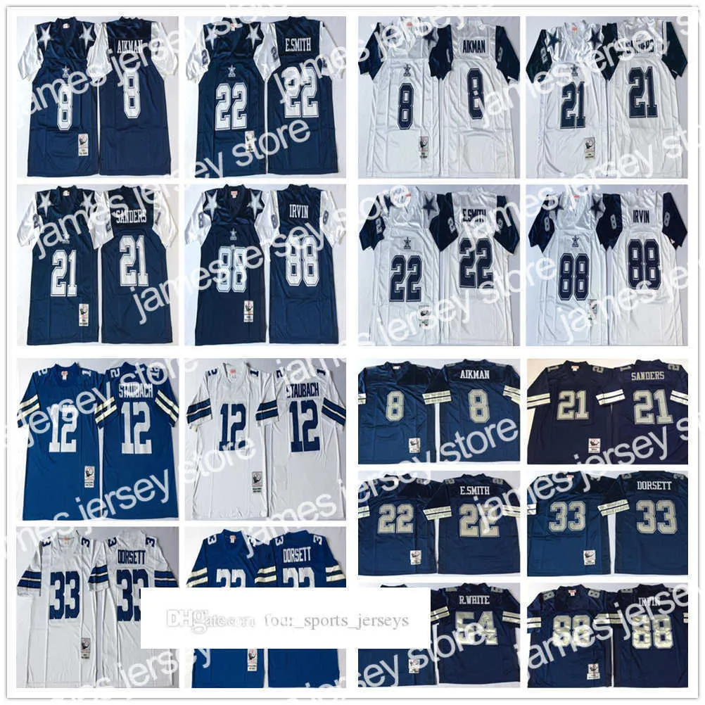 Nya fotbollströjor fotbollströjor NCAA 75th Vintage Football Troy Aikman Jerseys 21 Deion Sanders 22 Emmitt Smith Tony Dorsett Randy Whi