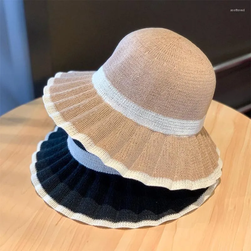 Wide Brim Hats 1 Piece Summer Hat UV Isolation Flat Top Golfing Corrugated Colors Visor With Four Seasons