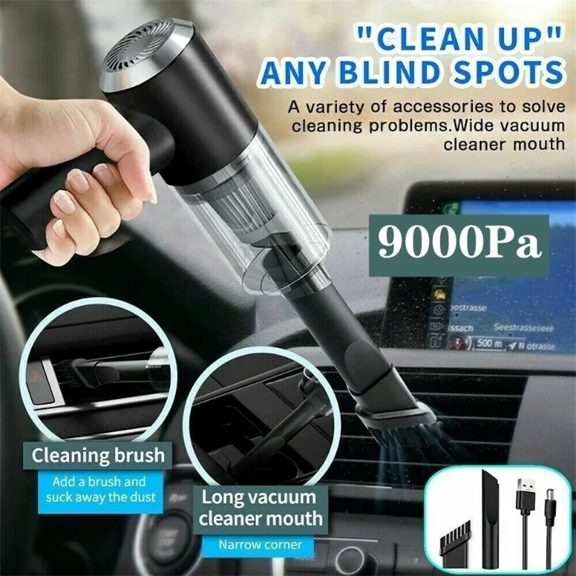 Vacuum Cleaners Wireless Car 9000PA 120W High Power Hoover USB Rechargeable Handheld Home Cleaning Tools 221014