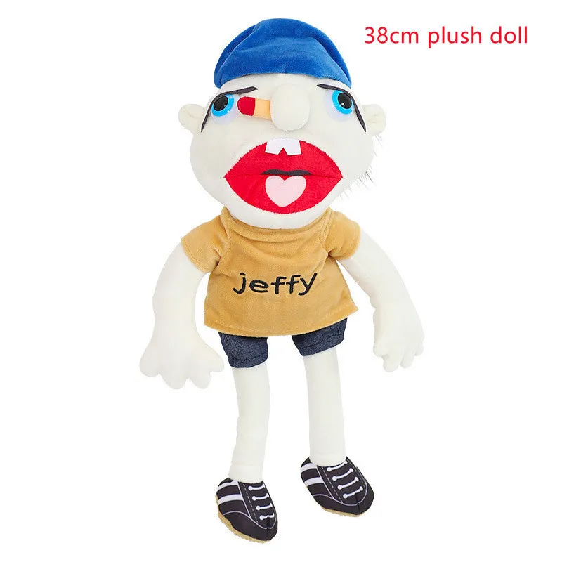 60cm Jeffy Plush Toy Jeffy Hat Hand Puppet Game Stuffed Doll Kids Gifts