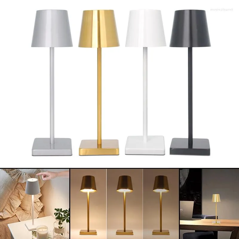 Lampade da tavolo 3 colori regolabile lampada semplice USB USB Tocco ricaricabile Dimmtura Luce notturna a LED per arredamento della camera da letto del ristorante