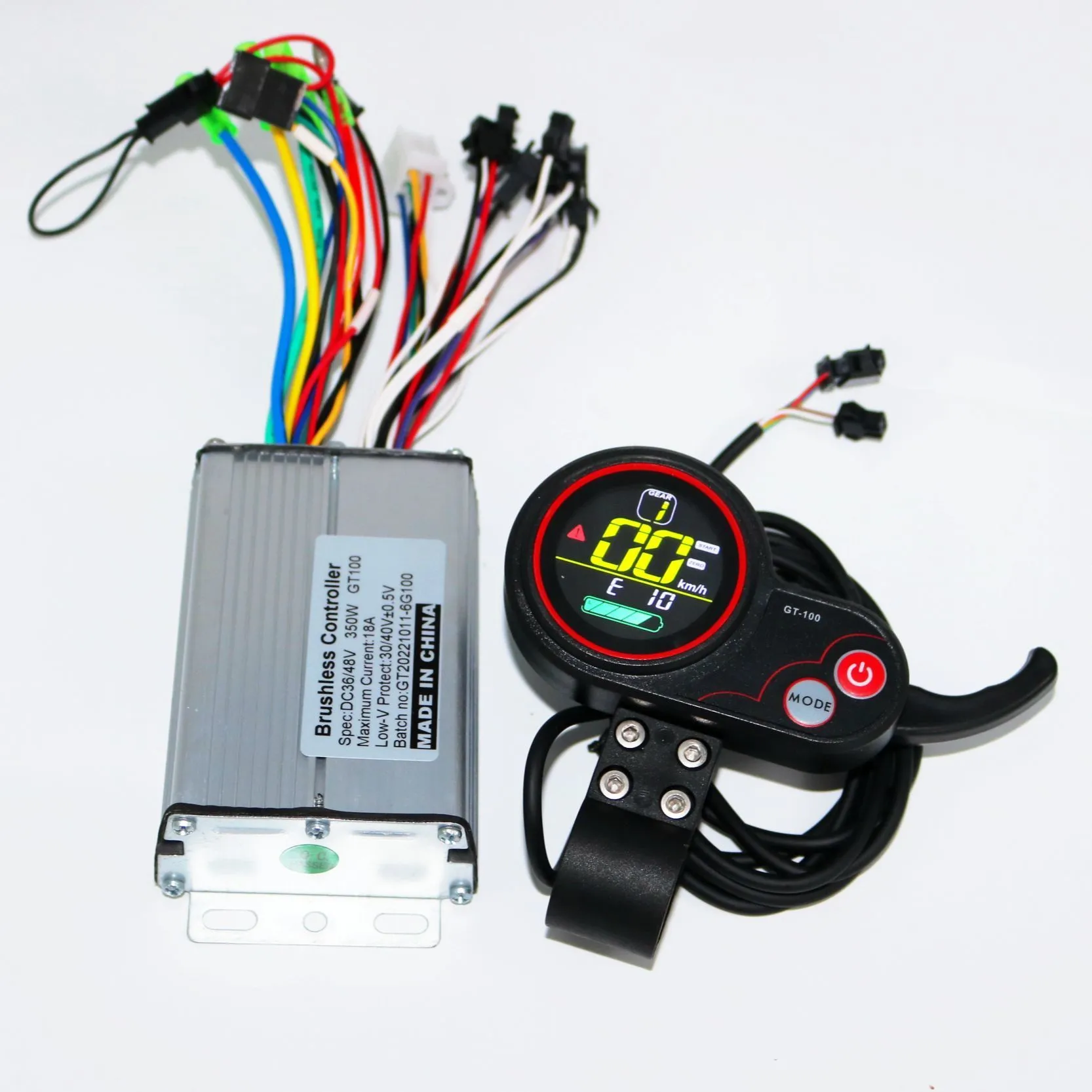 Fietsstuur Componenten GREENTIME 36V48V 350W BLDC Elektrische scooter controller Ebike brushless speed driver en GT100 LCD Display een set 221017