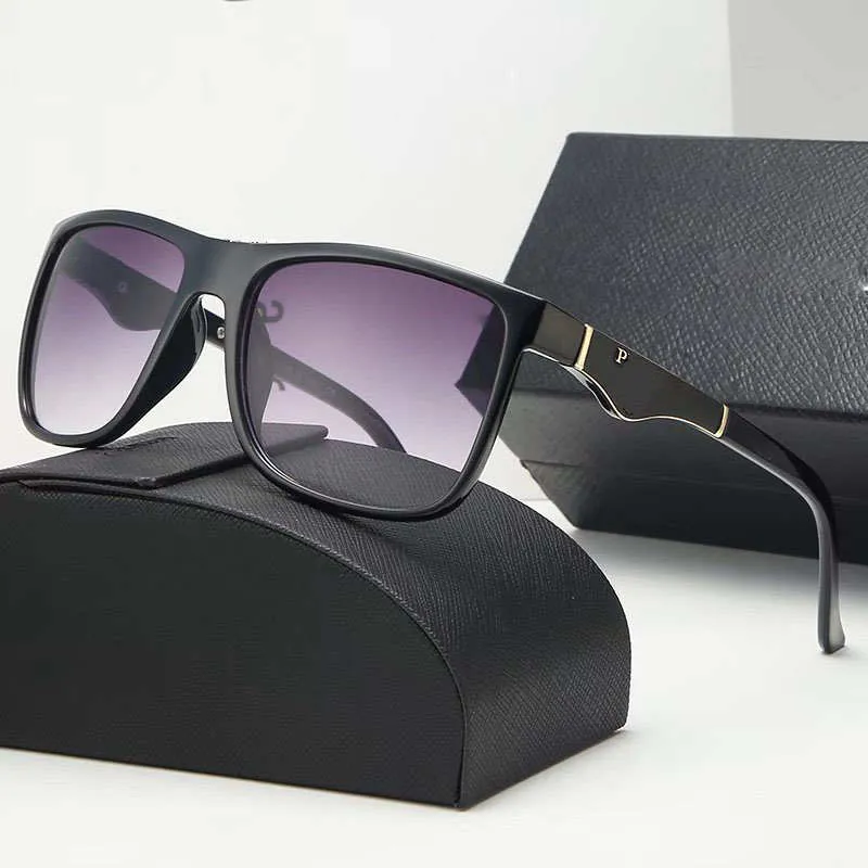 Nouvelles lunettes de soleil ovales de mode pour hommes des créateurs de créateurs d'été de lunettes polarisées Black Vintage surdimensionné de soleil de soleil de lunettes de soleil masculin avec boîte