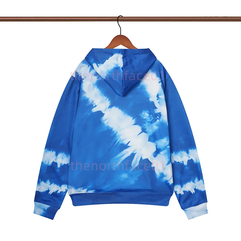 Mens Fashion Classic Hooded Sweatshirts Designer Womens Irregular Printing Hoodies Couples Sky Blue Hoodie Asian Size M-2XL